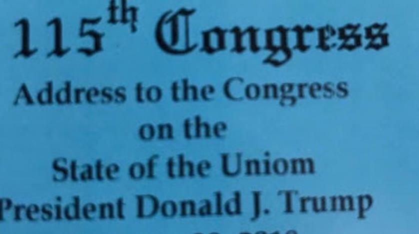 Trump’ın ‘Birliğin Durumu’ konuşması için basılan davetiyelerde yazım hatası