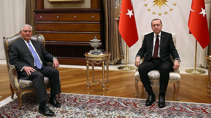 Cumhurbaşkanı Erdoğan, Tillerson’ı kabul etti