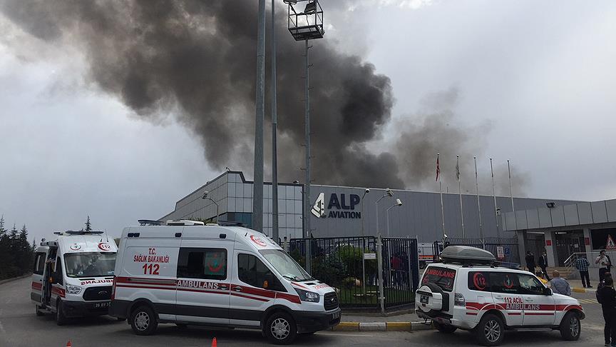 Eskişehir’de helikopter parçası üreten fabrikada yangın