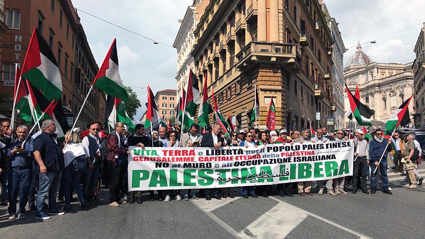 İtalya’da Nekbe protesto edildi