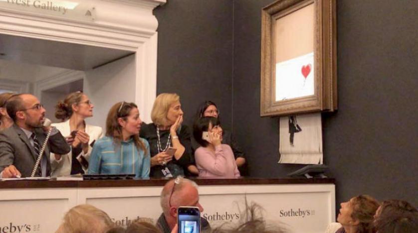 Banksy’nin ‘Kırmızı Balonlu Kız’ adlı eseri satıldıktan sonra kendi kendini imha etti