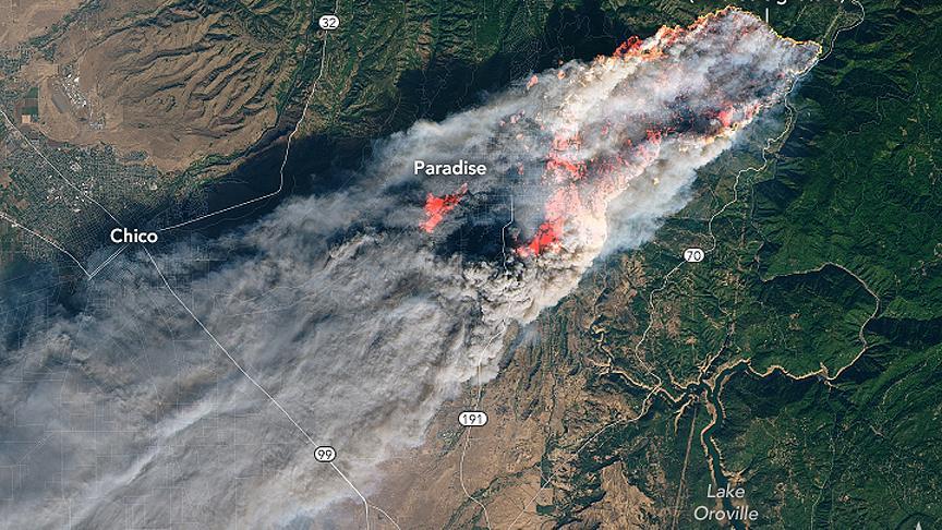 California’daki orman yangınları uzaydan fotoğraflandı